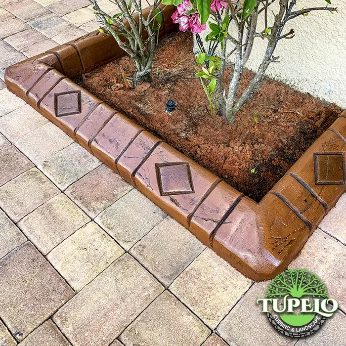 Diamond stamped edging, finished job
