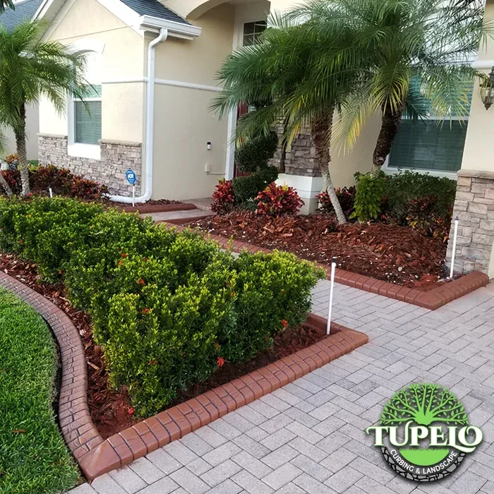 Single Brick stamped edging, finished job