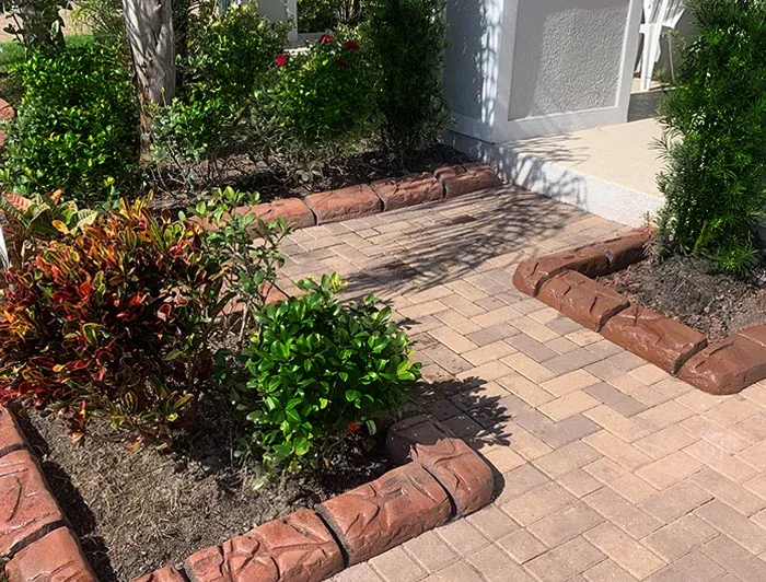 Casablanca Cobble curbing along a paver walk